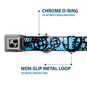 Dog Bone Seatbelt Buckle Collar - Grunge Gears Blue
