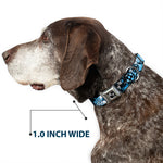 Dog Bone Seatbelt Buckle Collar - Grunge Gears Blue