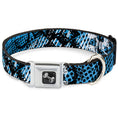 Load image into Gallery viewer, Dog Bone Seatbelt Buckle Collar - Grunge Gears Blue
