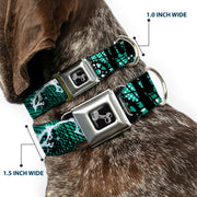 Dog Bone Seatbelt Buckle Collar - Grunge Gears Green