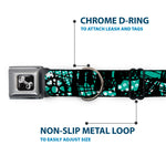 Dog Bone Seatbelt Buckle Collar - Grunge Gears Green