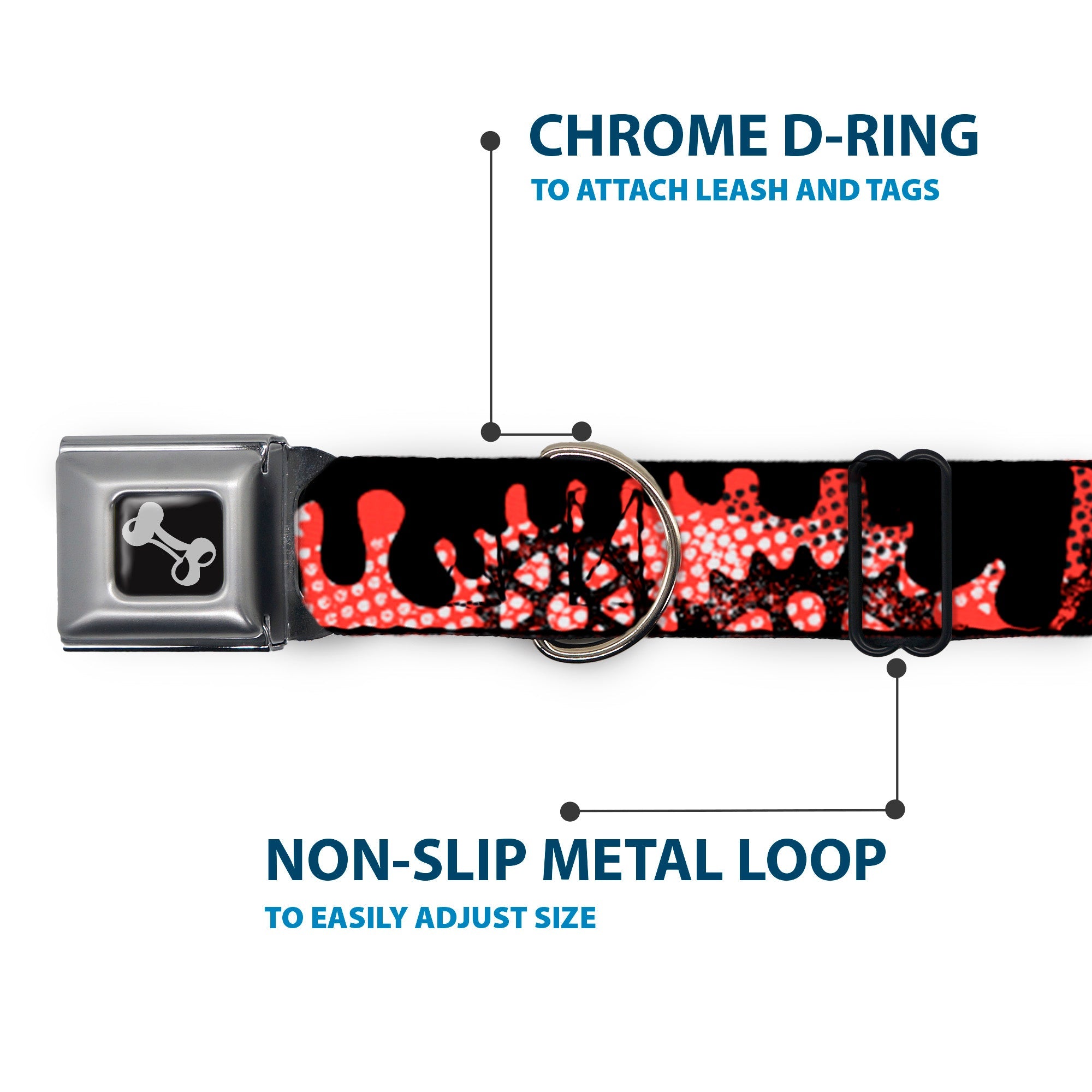 Dog Bone Seatbelt Buckle Collar - Grunge Gears Orange
