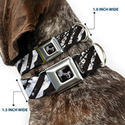 Dog Bone Seatbelt Buckle Collar - Grunge Tread Black/White