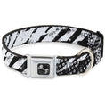 Load image into Gallery viewer, Dog Bone Seatbelt Buckle Collar - Grunge Tread Black/White
