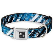 Dog Bone Seatbelt Buckle Collar - Grunge Tread Blue