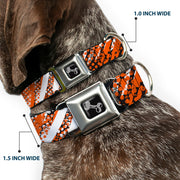 Dog Bone Seatbelt Buckle Collar - Grunge Tread Orange