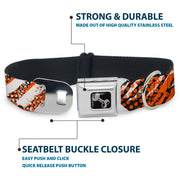Dog Bone Seatbelt Buckle Collar - Grunge Tread Orange