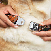 Dog Bone Seatbelt Buckle Collar - Grunge Tread Orange