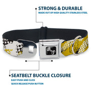 Dog Bone Seatbelt Buckle Collar - Grunge Tread Yellow