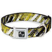 Dog Bone Seatbelt Buckle Collar - Grunge Tread Yellow