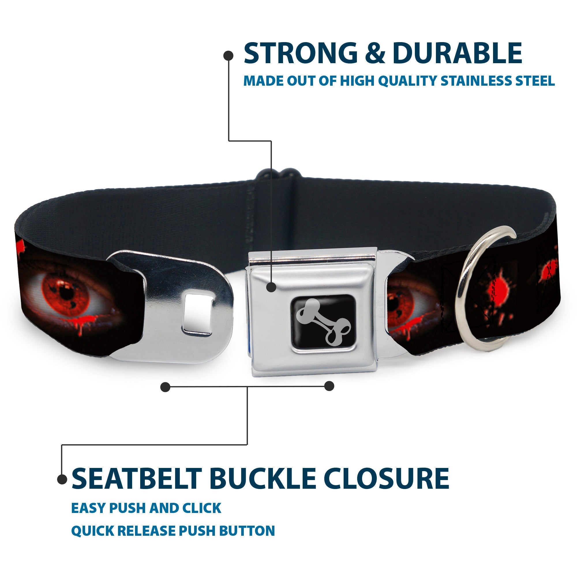 Dog Bone Seatbelt Buckle Collar - Genjutsu Eye