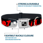 Dog Bone Seatbelt Buckle Collar - Graveyard Black/Red