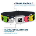 Load image into Gallery viewer, Dog Bone Seatbelt Buckle Collar - Gummy Bears Cartoon Black/Red/Yellow/Green
