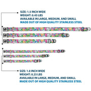 Dog Bone Seatbelt Buckle Collar - Gems Stacked Multi Color