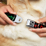 Dog Bone Seatbelt Buckle Collar - GET DIRTY Black/White/Blue/Green/Red