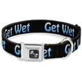 Load image into Gallery viewer, Buckle-Down Seatbelt Buckle Dog Collar - GET WET Black/Baby Blue
