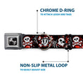 Load image into Gallery viewer, Dog Bone Seatbelt Buckle Collar - Girlie Skull Black/Red
