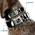 Dog Bone Seatbelt Buckle Collar - GET A LIFE! Black/White