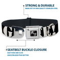 Load image into Gallery viewer, Dog Bone Seatbelt Buckle Collar - GET A LIFE! Black/White
