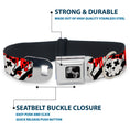 Load image into Gallery viewer, Dog Bone Seatbelt Buckle Collar - Girlie Skull Black/White w/Red Paint Drips
