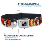 Dog Bone Seatbelt Buckle Collar - Geisha Distressed Repeat