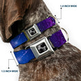 Load image into Gallery viewer, Dog Bone Seatbelt Buckle Collar - Galaxy Blues/Purples
