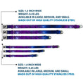 Load image into Gallery viewer, Dog Bone Seatbelt Buckle Collar - Galaxy Blues/Purples

