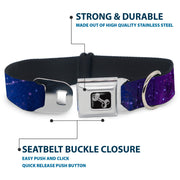 Dog Bone Seatbelt Buckle Collar - Galaxy Blues/Purples