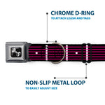 Dog Bone Seatbelt Buckle Collar - Guitar Neck Black/White/Pink