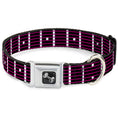 Load image into Gallery viewer, Dog Bone Seatbelt Buckle Collar - Guitar Neck Black/White/Pink
