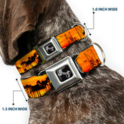 Dog Bone Seatbelt Buckle Collar - Golden Sunset