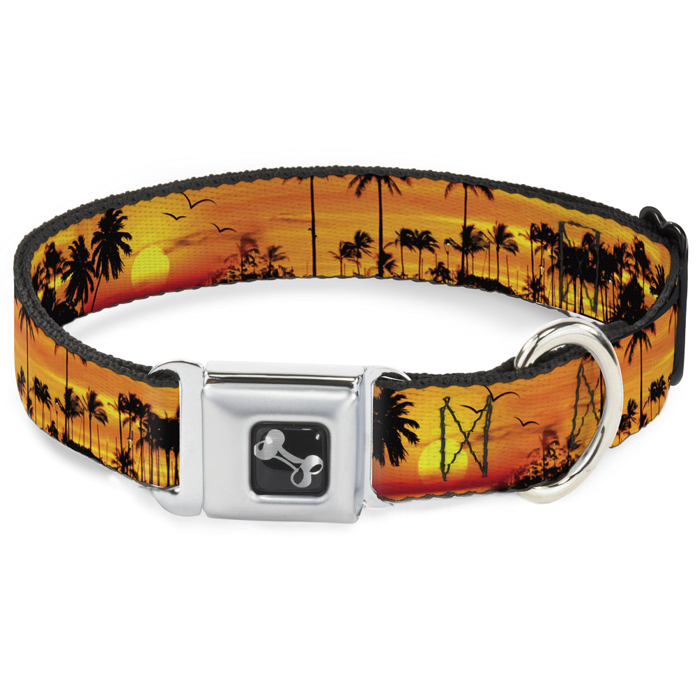 Dog Bone Seatbelt Buckle Collar - Golden Sunset