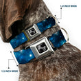 Load image into Gallery viewer, Dog Bone Seatbelt Buckle Collar - Galaxy Blues/Blues
