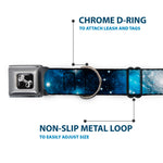 Dog Bone Seatbelt Buckle Collar - Galaxy Blues/Blues