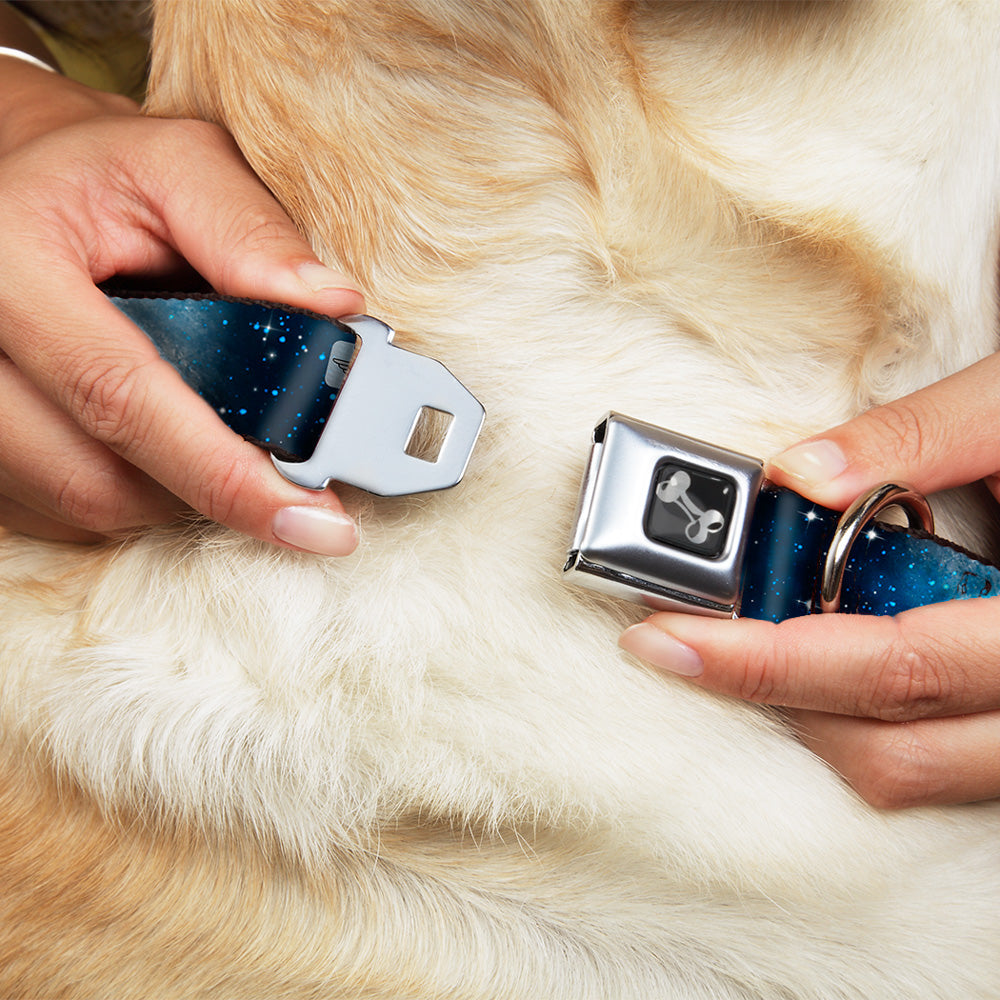 Dog Bone Seatbelt Buckle Collar - Galaxy Blues/Blues