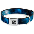 Load image into Gallery viewer, Dog Bone Seatbelt Buckle Collar - Galaxy Blues/Blues
