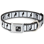 Dog Bone Seatbelt Buckle Collar - Girls Posing Film Strip White/Black