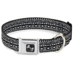 Dog Bone Seatbelt Buckle Collar - Geometric5 Grays/Black/White