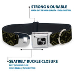 Dog Bone Seatbelt Buckle Collar - Geometric7 Black/Olive
