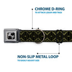 Dog Bone Seatbelt Buckle Collar - Geometric7 Black/Olive