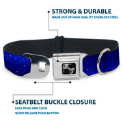 Dog Bone Seatbelt Buckle Collar - Galaxy Arch Blues/White