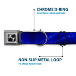 Dog Bone Seatbelt Buckle Collar - Galaxy Arch Blues/White