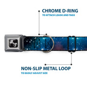 Dog Bone Seatbelt Buckle Collar - Galaxy Swirl/Shining Stars