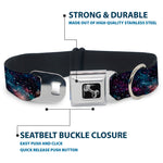 Dog Bone Seatbelt Buckle Collar - Galaxy Collage