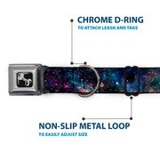 Dog Bone Seatbelt Buckle Collar - Galaxy Collage