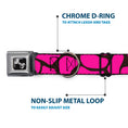 Load image into Gallery viewer, Dog Bone Seatbelt Buckle Collar - Giraffe Spots Black/Fuchsia
