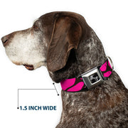 Dog Bone Seatbelt Buckle Collar - Giraffe Spots Black/Fuchsia