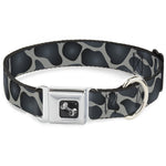 Dog Bone Seatbelt Buckle Collar - Giraffe Spots Gray/Charcoal