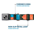 Load image into Gallery viewer, Dog Bone Seatbelt Buckle Collar - Geometric8 Charcoal/Orange/Gold/Blue
