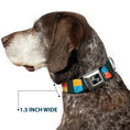 Load image into Gallery viewer, Dog Bone Seatbelt Buckle Collar - Geometric8 Charcoal/Orange/Gold/Blue
